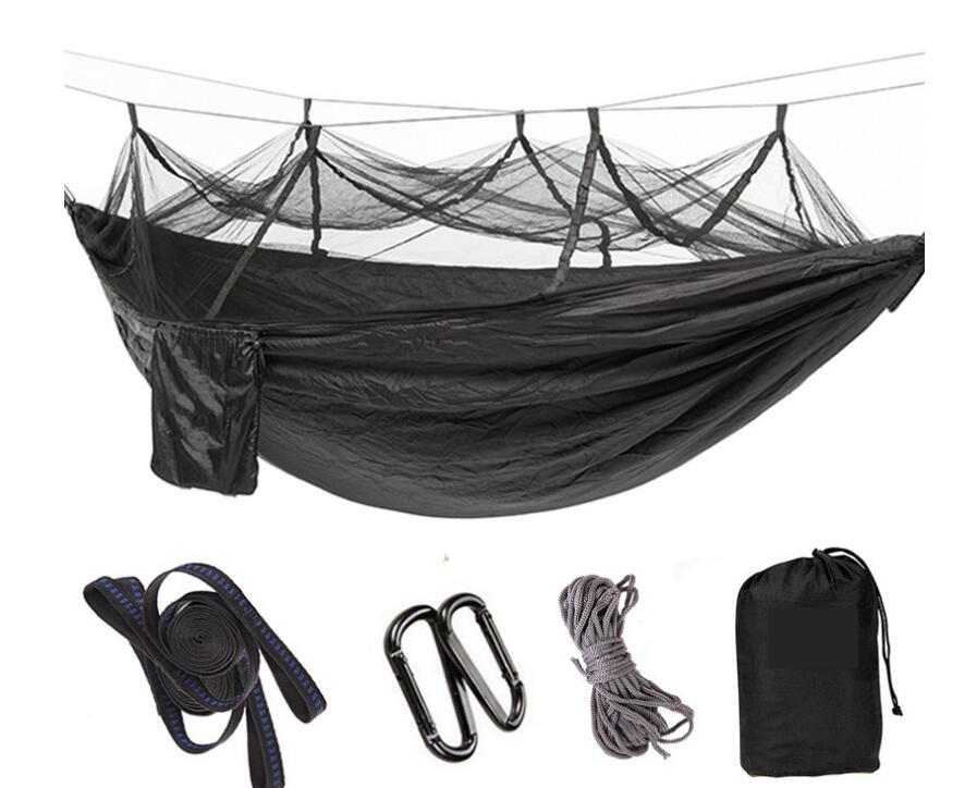 1-2 Person Outdoor Mosquito Net Parachute Hammock Camping Hanging Sleeping Bed Swing Portable  Double  Chair Hamac Army Green