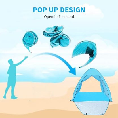 Pop Up Beach Tent for 1-2 Adults Waterproof Sun Shelters for Family Camping, Beach, Fishing, Picnic
