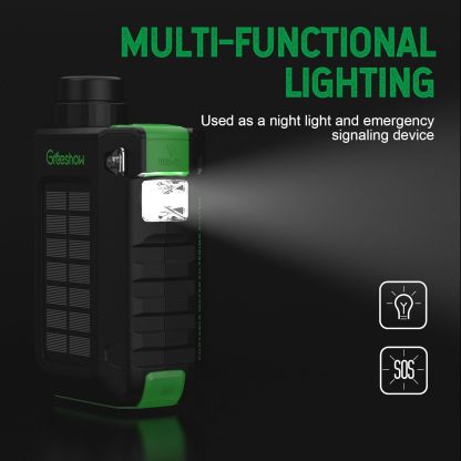 Electric Portable Water Filter Camping - Solar Powered, Hand Crank, USB Charging, Water Purifier Survival with Emergency Light for Hiking Backpacking Travel Outdoor, Phone Charger
