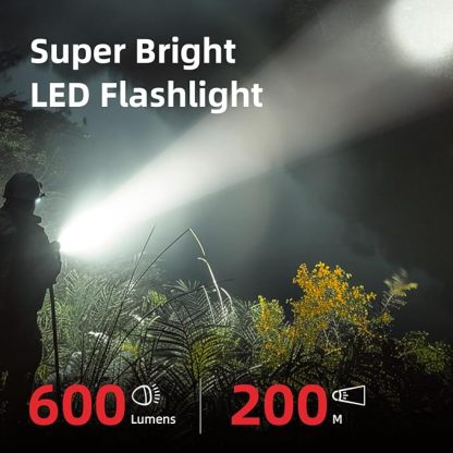 Hand Crank Solar Powered Flashlight - Rechargeable LED Emergency Camping Light with 6 Modes