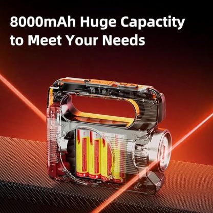 Hand Crank Solar Powered Flashlight - Rechargeable LED Emergency Camping Light with 6 Modes