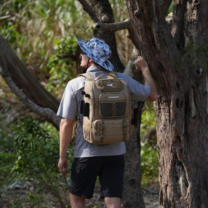 Fishing Tackle Backpack with Rod Holders - 40L Waterproof Fishing Gear Storage Bag