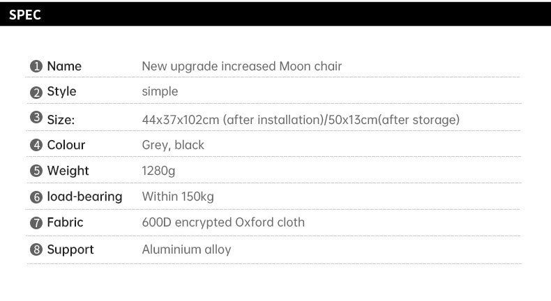 Outdoor Folding Chair Heighten Moon Chair Portable Camping Fishing Chair Leisure Beach Chair Back Chair