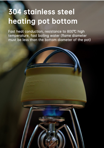 New Camping Portable Silicone Folding Kettle Outdoor Compressible Folding Pot Travel Silicone Kettle