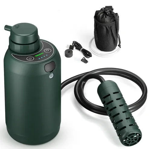 Portable Water Purifier with Dual Filter Cartridge for Outdoor Survival Camping