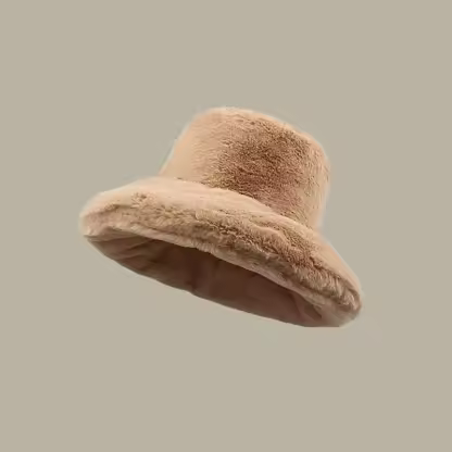 Female Warm Fashion Fleece Winter Bucket Hats Women Wide Brim Outdoor Thicken Fisherman Hat Panama