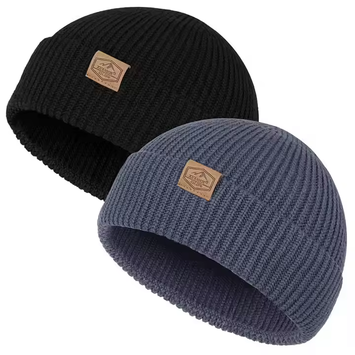 Hot Sale 2pcs 100% Cotton Unisex Skin Friendly With Custom Private Label Daily Casual Outdoors Beanie Hats