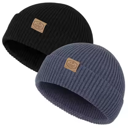 Hot Sale 2pcs 100% Cotton Unisex Skin Friendly With Custom Private Label Daily Casual Outdoors Beanie Hats