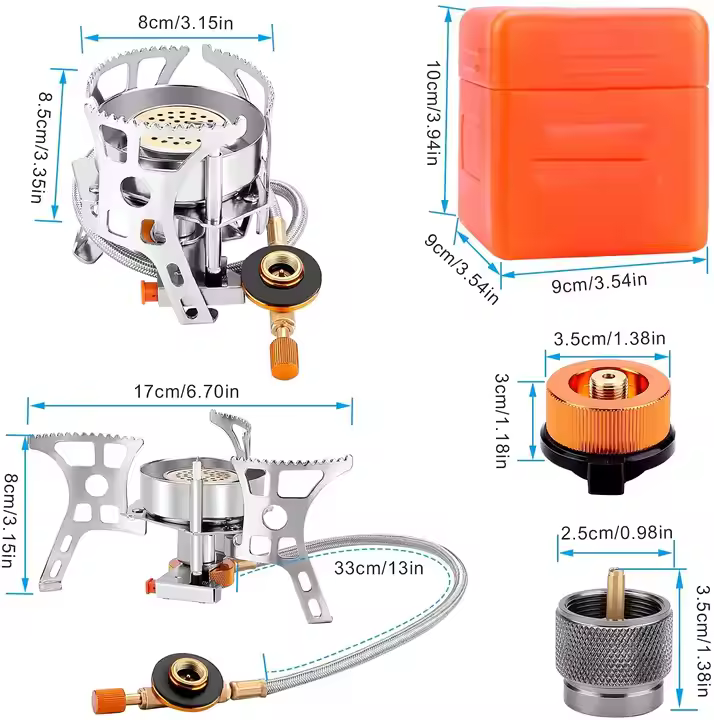 3900W Windproof Camping Gas Stove Portable Backpacking Stove with Piezo Ignition for Outdoor Camping Hiking and Picnic