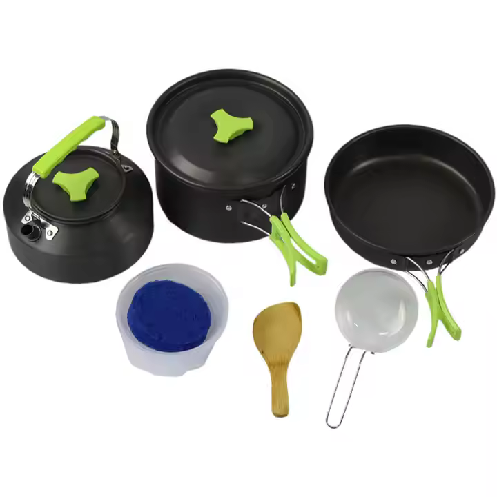 Camping Cookware Set, Camping Cooking Set Portable Mess Kit Backpacking Gear With Non-Stick Camping Pot Pans