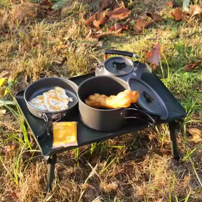 Selco Compact Camping Cookware Set Cooking Pots and Pans Kit Hiking Backpacking Lightweight Portable Camping Gear