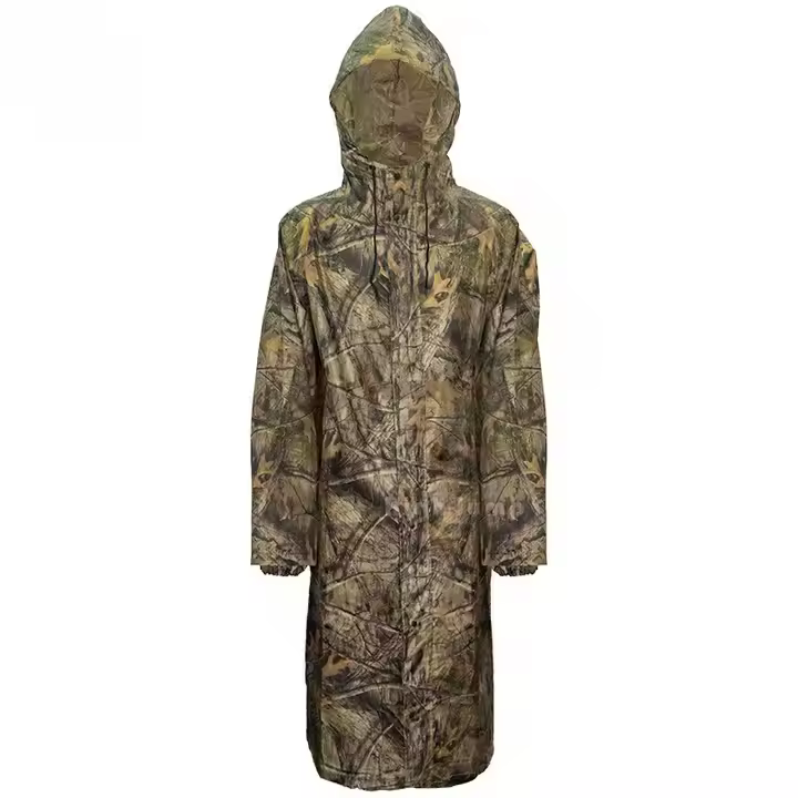 Long Sleeve Waterproof Raincoats Breathable Camouflage Motorcycle Poncho Tactical Camping Hiking Hunting Gear Rainwear