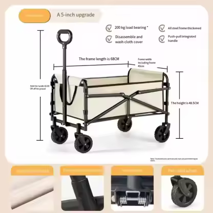 Multipurpose Folding Beach Trolley Cart Camping Ca Foldable Camping Cart Camping Folding Wagon Beach Cart