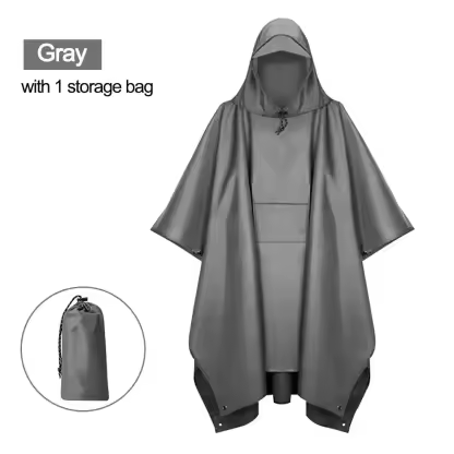 Outdoor Raincoat Women Men Hooded Long Raincoat Unisex Rain Poncho Camping Hiking Waterproof Rainwear Suit