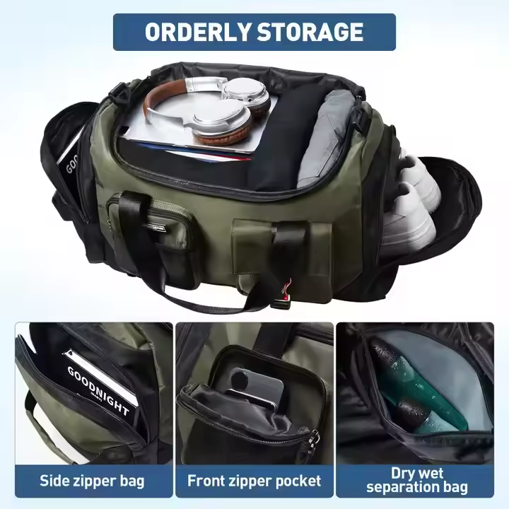 MOYYI Unisex 3-in-1 Large Capacity Oxford Duffel Bag Outdoor National Carry on Backpack Men Zipper Sports Travel Bags Gym Bags
