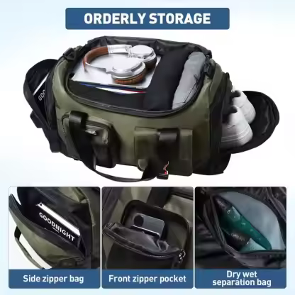 MOYYI Unisex 3-in-1 Large Capacity Oxford Duffel Bag Outdoor National Carry on Backpack Men Zipper Sports Travel Bags Gym Bags