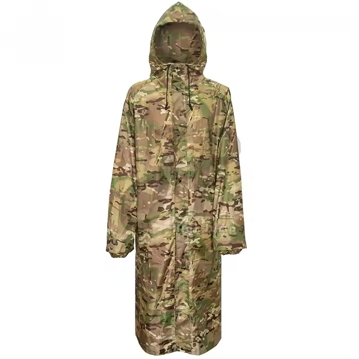 Long Sleeve Waterproof Raincoats Breathable Camouflage Motorcycle Poncho Tactical Camping Hiking Hunting Gear Rainwear