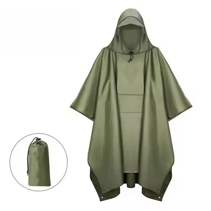 Outdoor Raincoat Women Men Hooded Long Raincoat Unisex Rain Poncho Camping Hiking Waterproof Rainwear Suit
