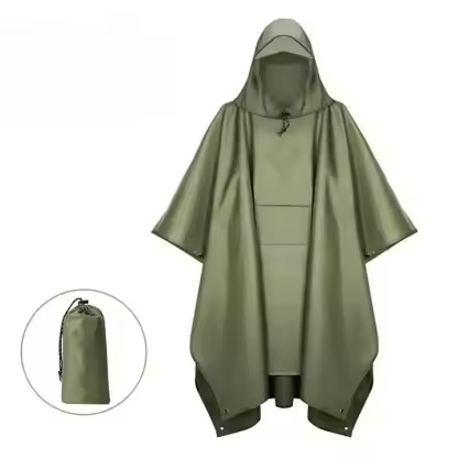 Outdoor Raincoat Women Men Hooded Long Raincoat Unisex Rain Poncho Camping Hiking Waterproof Rainwear Suit
