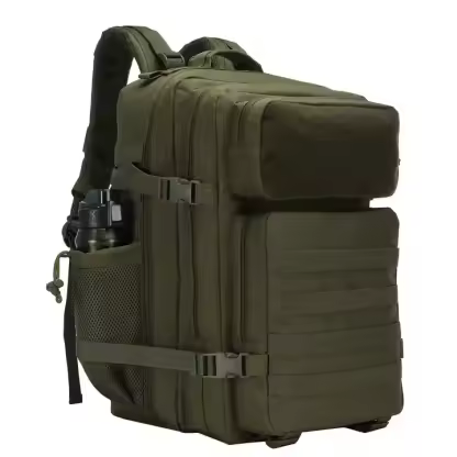 45L Large Space Waterproof Gym Backpack Fitness Men Outdoor Molle Travel Backpack Rucksack With Two Sides Water Bottle Pocket