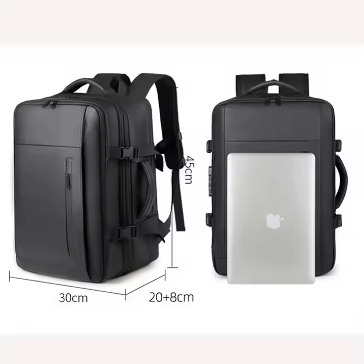 Luxury Business Waterproof Airback Outdoors Vacuum Compression Laptop Backpack Expandable Large Capacity Travel Backpack for Men