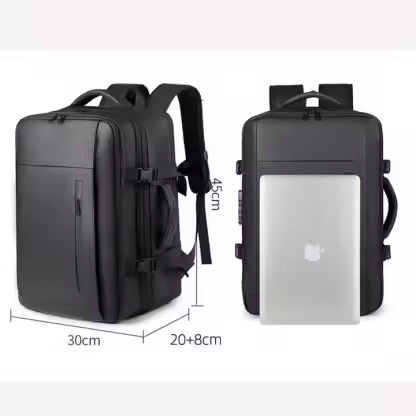 Luxury Business Waterproof Airback Outdoors Vacuum Compression Laptop Backpack Expandable Large Capacity Travel Backpack for Men