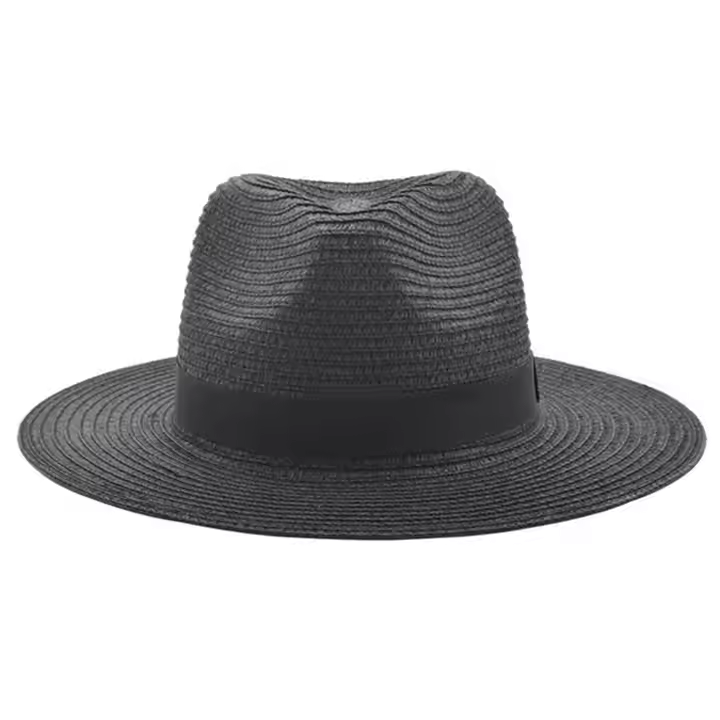 HD02 Outdoor Women Men Unisex Plain Beach Design Spring Summer Breathable Sun Straw Braid Floppy Custom Panama Fedora Straw Hat