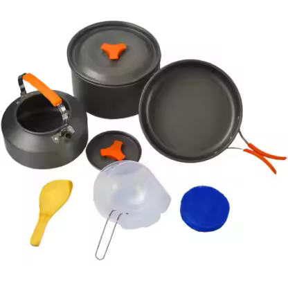 Camping Cookware Set, Camping Cooking Set Portable Mess Kit Backpacking Gear With Non-Stick Camping Pot Pans