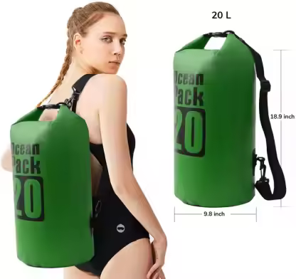 Woqi Waterproof Dry Bag Backpack Roll Top Compression Sack Keeps Gear Dry for Kayaking, Beach, Rafting, Boat