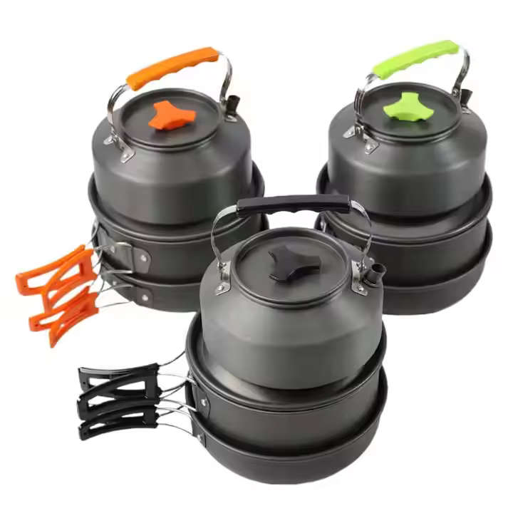 Camping Cookware Set, Camping Cooking Set Portable Mess Kit Backpacking Gear With Non-Stick Camping Pot Pans