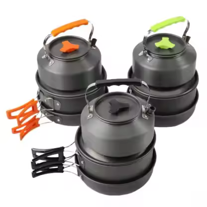 Camping Cookware Set, Camping Cooking Set Portable Mess Kit Backpacking Gear With Non-Stick Camping Pot Pans