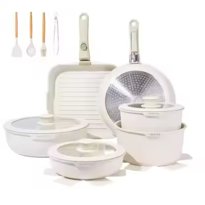 6pcs Non-Stick Cookware Set Removable Handle Induction Cooker Kitchen Cooking Set Oven Safe Motorhome Camping Stackable Pot Set