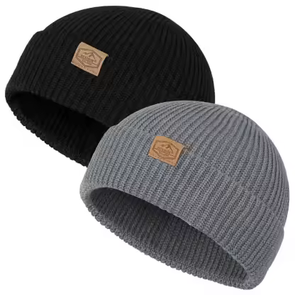 Hot Sale 2pcs 100% Cotton Unisex Skin Friendly With Custom Private Label Daily Casual Outdoors Beanie Hats
