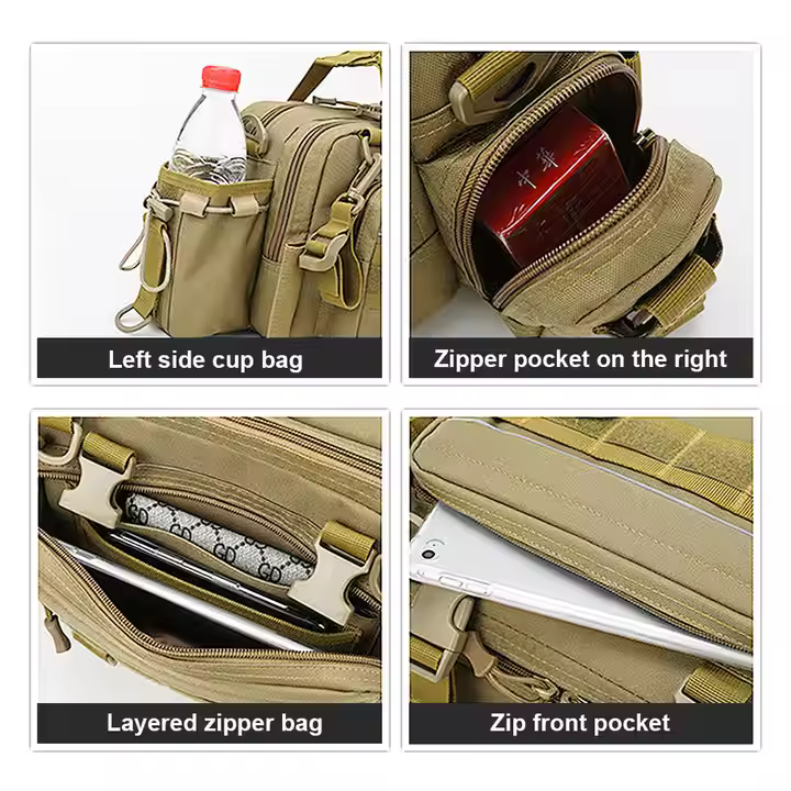 Outdoor Tactics 3P Assault Bag MOLEE Camouflage Hunting Crossbody Bag Waterproof Durable Single Shoulder Fishing Gear Bag