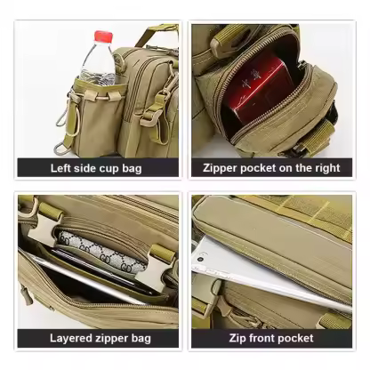 Outdoor Tactics 3P Assault Bag MOLEE Camouflage Hunting Crossbody Bag Waterproof Durable Single Shoulder Fishing Gear Bag