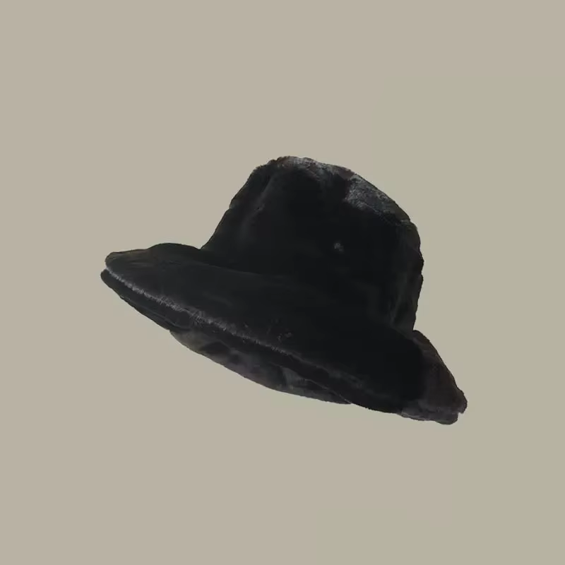 Female Warm Fashion Fleece Winter Bucket Hats Women Wide Brim Outdoor Thicken Fisherman Hat Panama