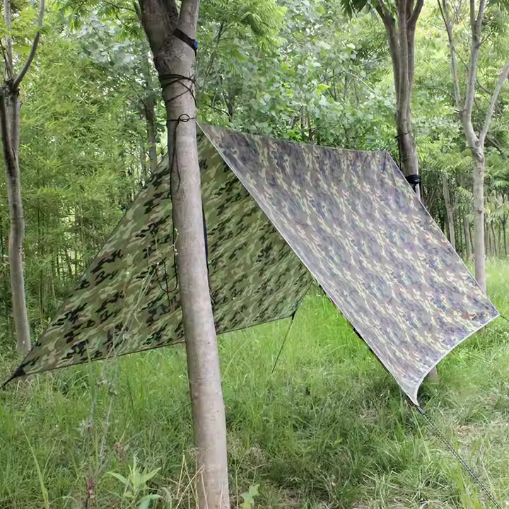 Outdoor Hammock Tarp 10*10 ft Hammock Tent Rain Tarp for Camping Camping Gear Easy Set up Including Tent Stakes and Carry Bag