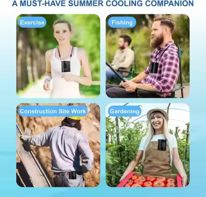 Portable Wearable 13300RPM Waist Fan 100 Speeds 4000mAh Rechargeable Hands-Free Mini Summer Outdoor Hiking Camping Travel Fan