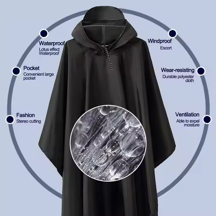 Outdoor Raincoat Women Men Hooded Long Raincoat Unisex Rain Poncho Camping Hiking Waterproof Rainwear Suit