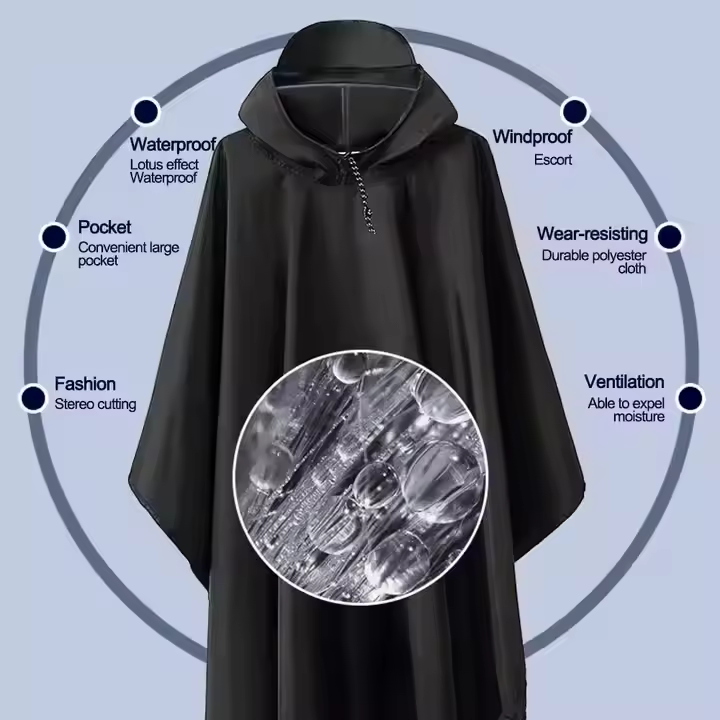 Outdoor Raincoat Women Men Hooded Long Raincoat Unisex Rain Poncho Camping Hiking Waterproof Rainwear Suit