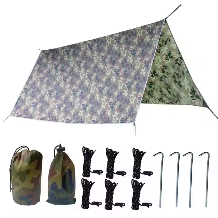 Outdoor Hammock Tarp 10*10 ft Hammock Tent Rain Tarp for Camping Camping Gear Easy Set up Including Tent Stakes and Carry Bag