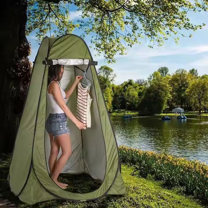 Portable Outdoor Pop up Privacy Camp Toilet Changing Room Pod with Window Camping Shower Tent