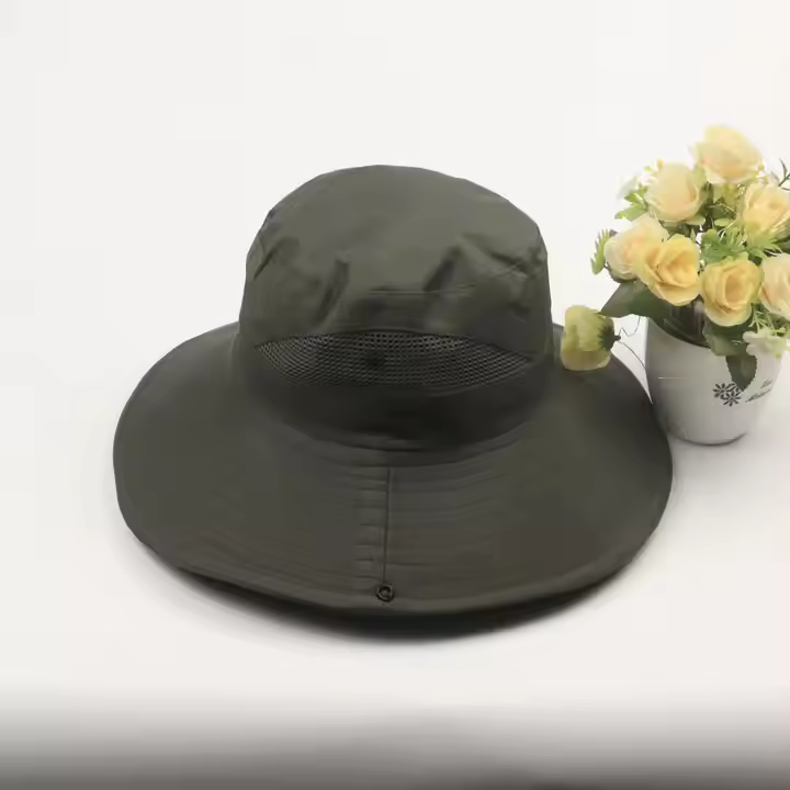 2025 Men Sun Hat UPF50+ Outdoor Fast Dry Mesh Wide Brim Bucket Safari Cap Foldable Waterproof Custom Logo Fishing Hats