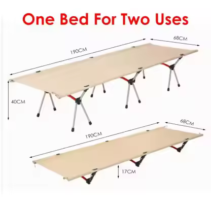 Lightweight Aluminum Frame Camping Cot Bed Modern Portable Ultralight Foldable Cot for Outdoor Hospital & Gym Use