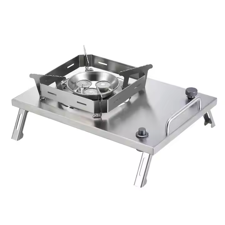 Lightweight 7500W Portable Gas Cooker 3-Gas Burner Camping Stove Dual Fuel for Propane Butane Manual Application Steel Material