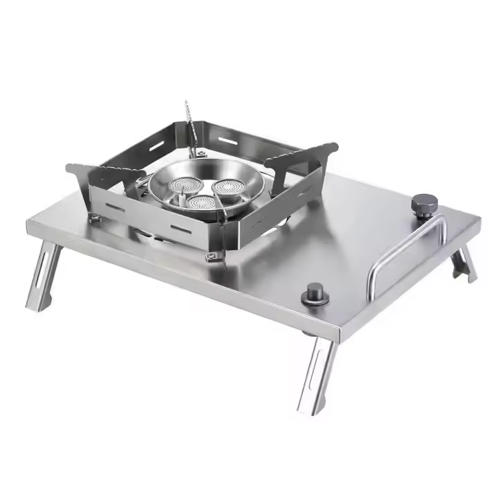 Lightweight 7500W Portable Gas Cooker 3-Gas Burner Camping Stove Dual Fuel for Propane Butane Manual Application Steel Material