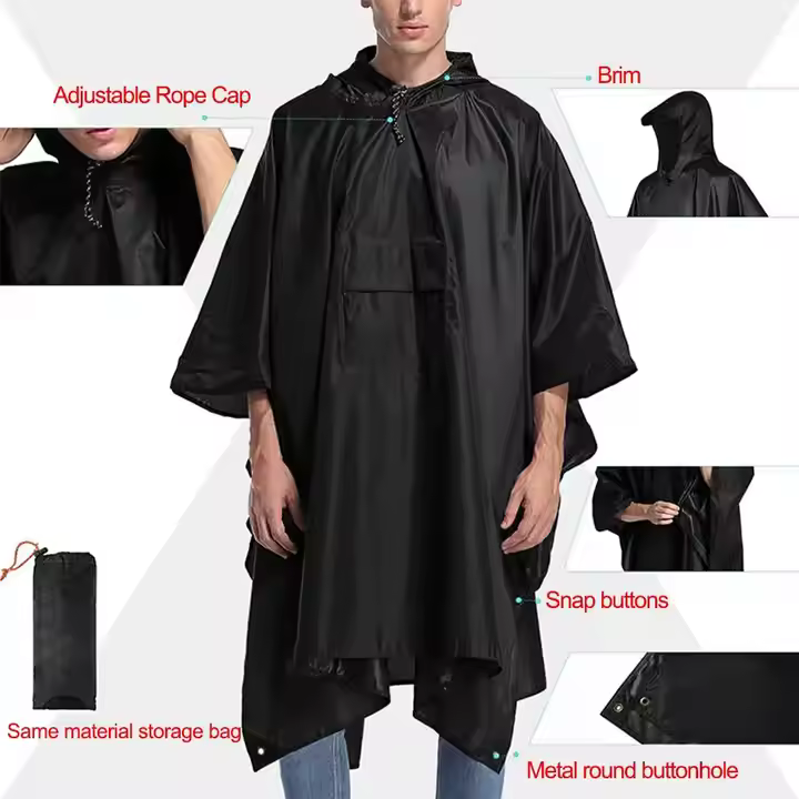 Outdoor Raincoat Women Men Hooded Long Raincoat Unisex Rain Poncho Camping Hiking Waterproof Rainwear Suit