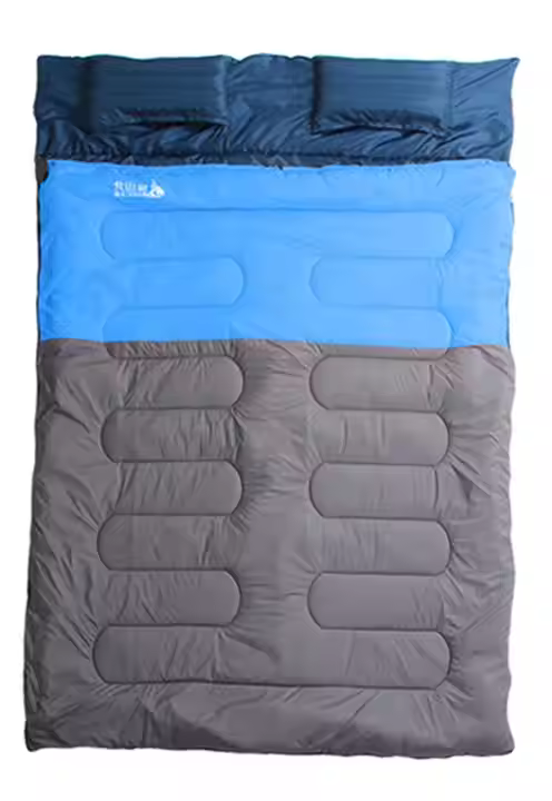 Couple Double Lightweight Portable Waterproof Sleeping Bag Bolsa De Dormir with 2 Pillows for Camping Hiking Travel