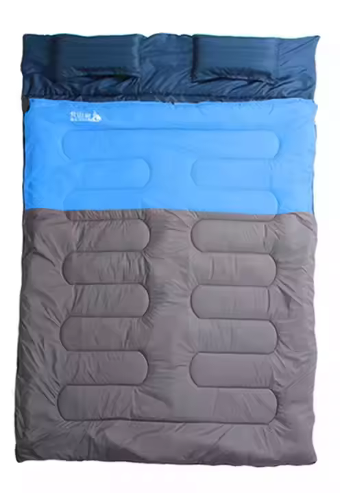 Couple Double Lightweight Portable Waterproof Sleeping Bag Bolsa De Dormir with 2 Pillows for Camping Hiking Travel