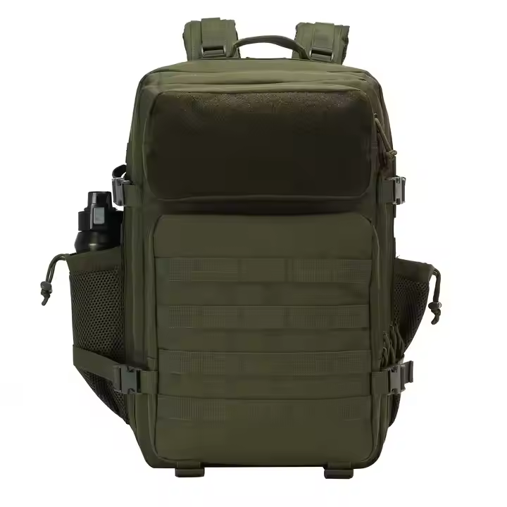 45L Large Space Waterproof Gym Backpack Fitness Men Outdoor Molle Travel Backpack Rucksack With Two Sides Water Bottle Pocket